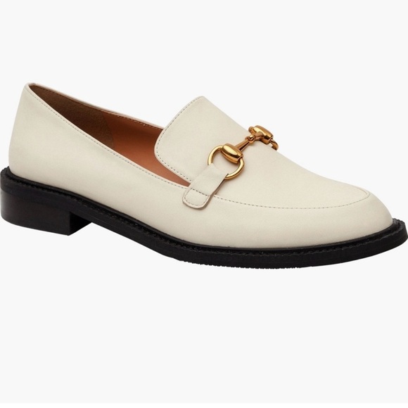 Lisa Vicky Zany-V Natural Sheep Napa Cream Horsebit Buckle SZ 7 NWT and Box - Picture 1 of 11